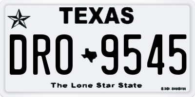 TX license plate DRO9545
