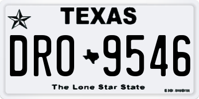TX license plate DRO9546