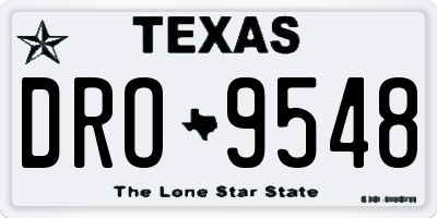 TX license plate DRO9548