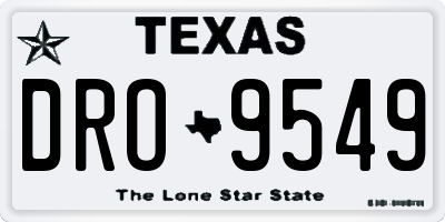 TX license plate DRO9549
