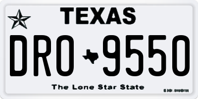 TX license plate DRO9550
