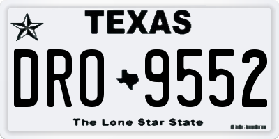 TX license plate DRO9552