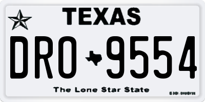 TX license plate DRO9554