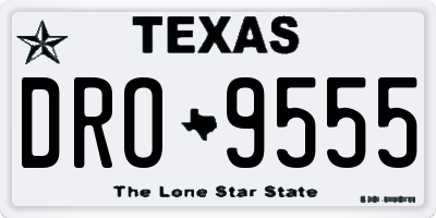 TX license plate DRO9555