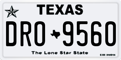 TX license plate DRO9560