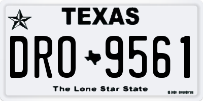 TX license plate DRO9561