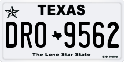 TX license plate DRO9562