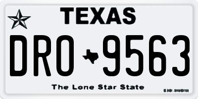 TX license plate DRO9563