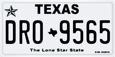 TX license plate DRO9565