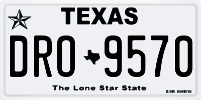 TX license plate DRO9570