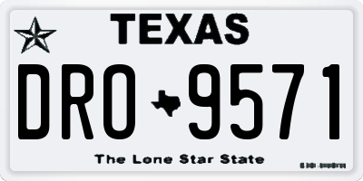 TX license plate DRO9571