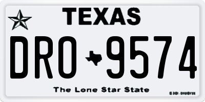 TX license plate DRO9574