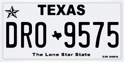 TX license plate DRO9575
