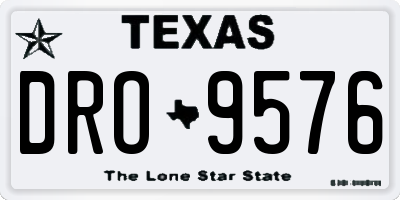 TX license plate DRO9576
