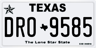 TX license plate DRO9585