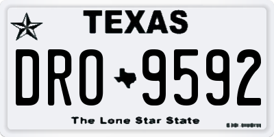 TX license plate DRO9592