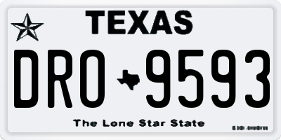 TX license plate DRO9593