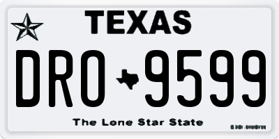 TX license plate DRO9599