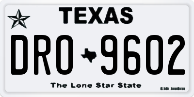 TX license plate DRO9602