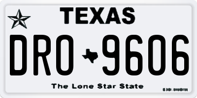 TX license plate DRO9606