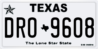 TX license plate DRO9608