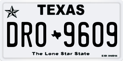 TX license plate DRO9609