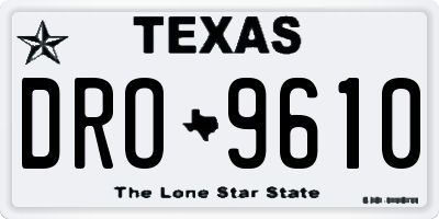 TX license plate DRO9610