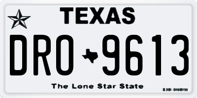 TX license plate DRO9613