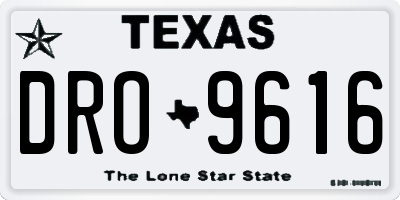 TX license plate DRO9616