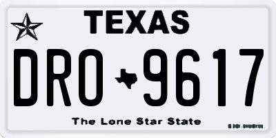 TX license plate DRO9617