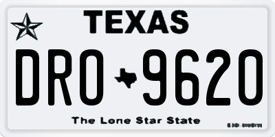 TX license plate DRO9620