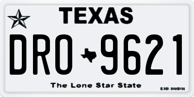 TX license plate DRO9621