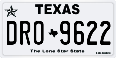TX license plate DRO9622