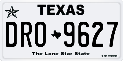 TX license plate DRO9627