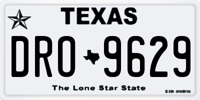 TX license plate DRO9629
