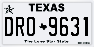 TX license plate DRO9631