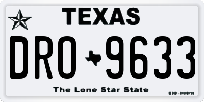 TX license plate DRO9633