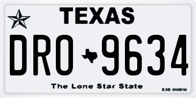 TX license plate DRO9634