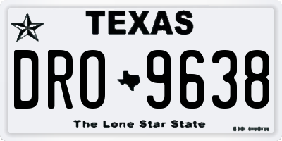 TX license plate DRO9638