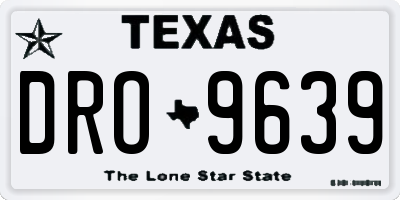 TX license plate DRO9639