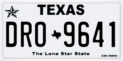 TX license plate DRO9641