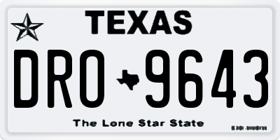 TX license plate DRO9643