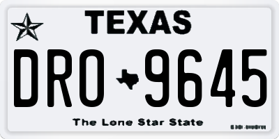 TX license plate DRO9645