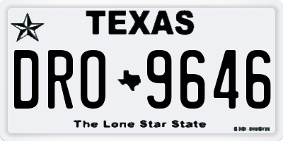 TX license plate DRO9646