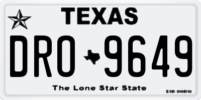 TX license plate DRO9649