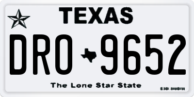 TX license plate DRO9652