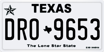 TX license plate DRO9653