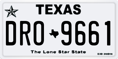 TX license plate DRO9661