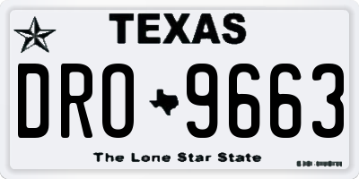 TX license plate DRO9663