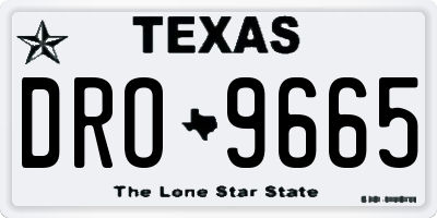 TX license plate DRO9665
